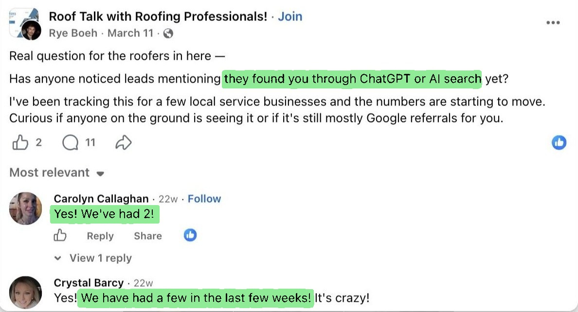 Saved source for Two roofing companies. Same answer. Carolyn Callaghan, Callaghan Roofing.