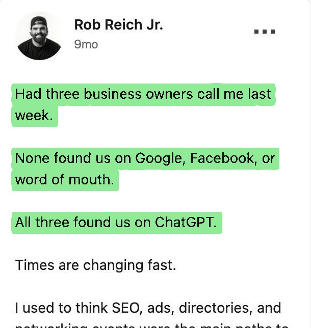 Saved source for Three callers gave him the same answer. Rob Reich Jr..