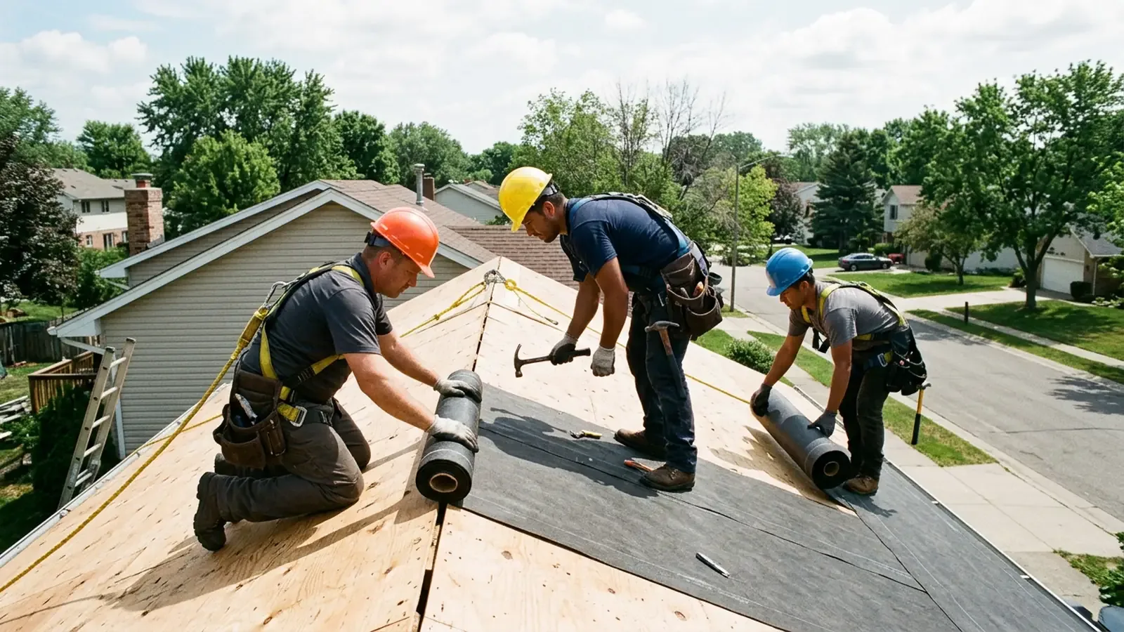 Roof crew at work